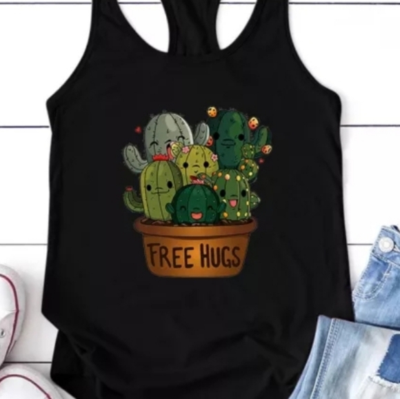 Funny Cactus Tank Top. Free Hugs. - Picture 2 of 3